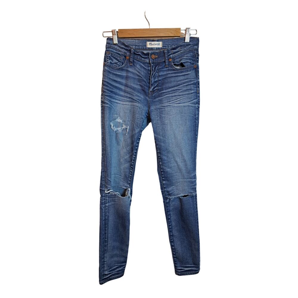 Madewell High Riser Skinny Lightly Distressed Dark Wash Sz W 26